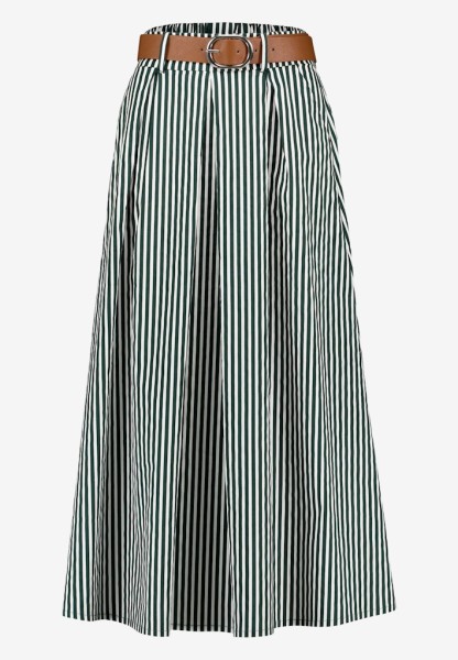 Midirock gestreift mit Gürtel