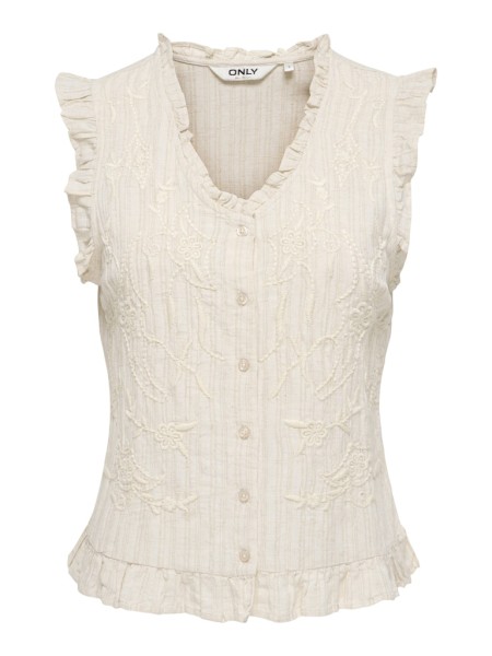 ONLELLYS S/L FRILL EMB TOP WVN