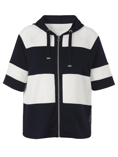 Jacke Kapuze 1/2 Arm Zipper Ringel