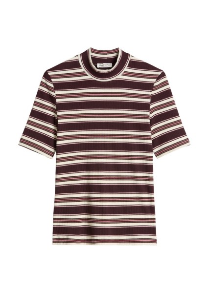 Geripptes Ringel-T-Shirt slim
