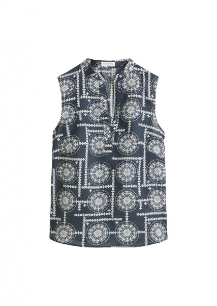 Ärmellose Print-Bluse flared