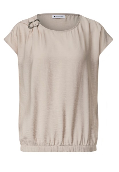 Blusenshirt mit Rundhals und Schnallendetail