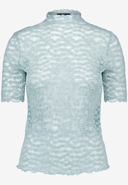 Spitzenshirt mit Stehkragen