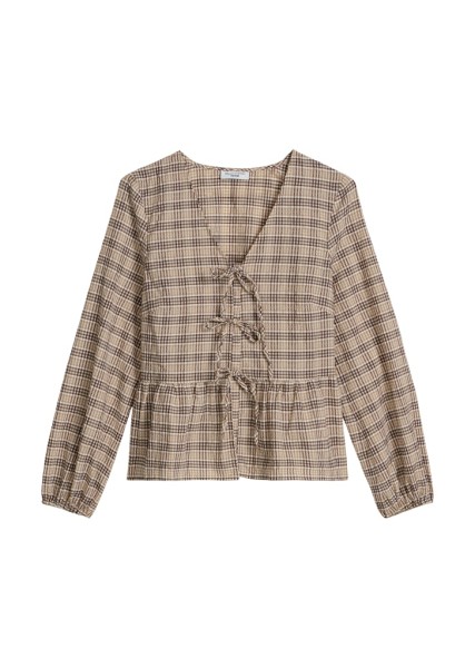 Seersucker-Peplum-Bluse regular