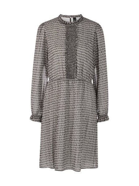 Bedrucktes Kleid mit Mini-Rüschen