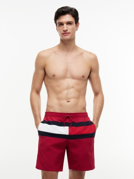 Colour-Blocked Long Length Swim Shorts