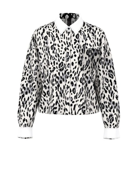 Baumwollbluse mit Leo-Muster