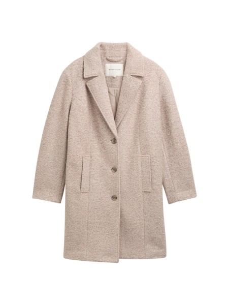 Plus Size - Bouclé Mantel mit Reverskragen