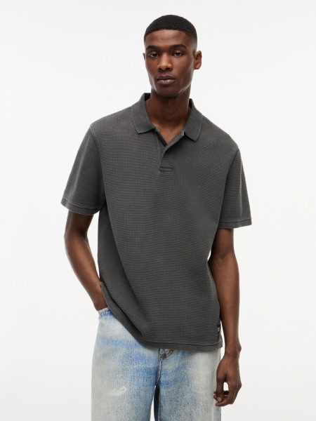 TJM REG WASHED WAFFLE POLO EXT