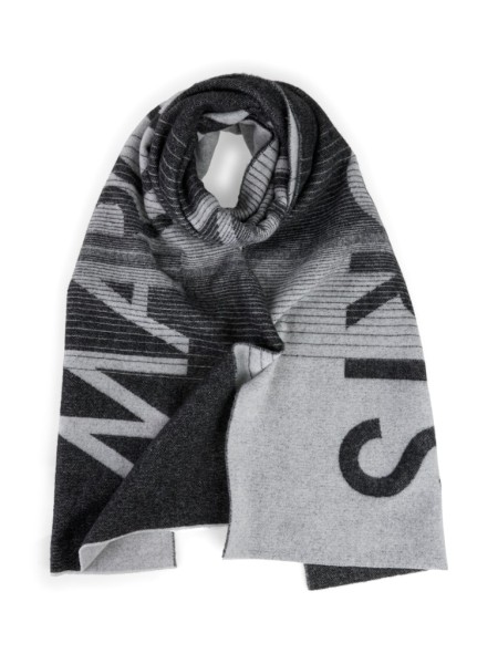 Wollschal mit Logo und Streifenmuster