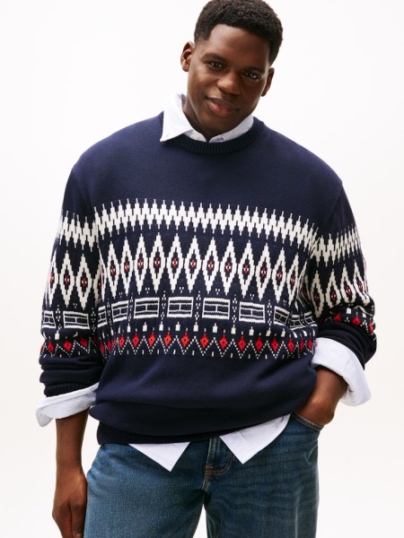 BT-PLACED FAIRISLE CTN CNECK-B