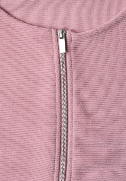 Jacke mit Rundhals in Cord-Optik
