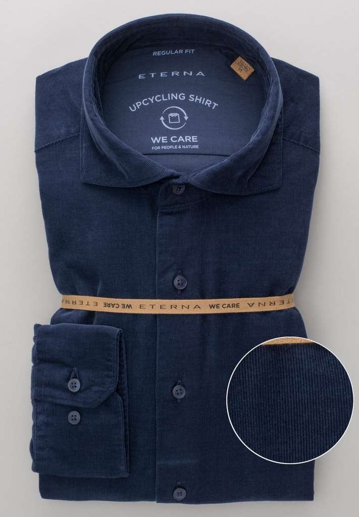 Eterna Modern Fit "Popeline" Upcycling Shirt S Krátkým Rukávem Bílá Od
