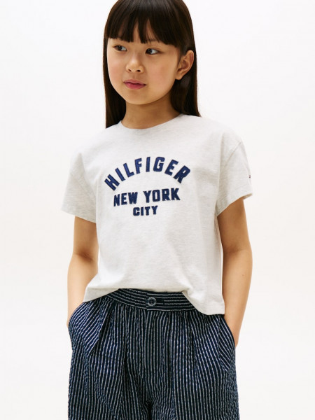 SATIN APPLIQUE HILFIGER TEE SS