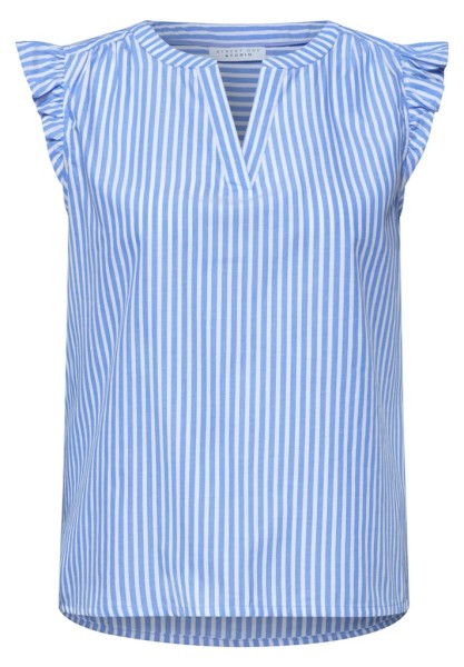 Blusentop mit Split Neck und Volants