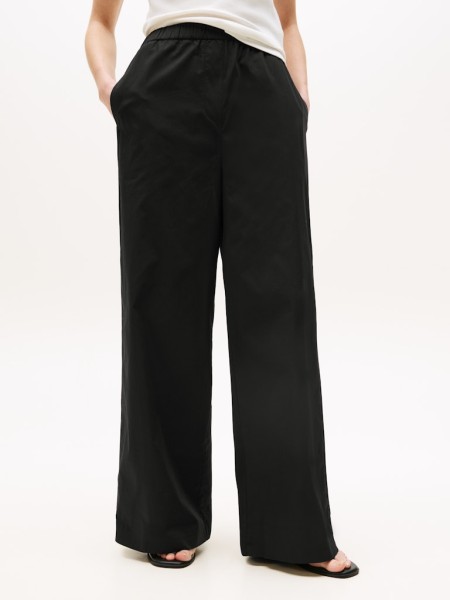 POPLIN WIDE LEG PANT