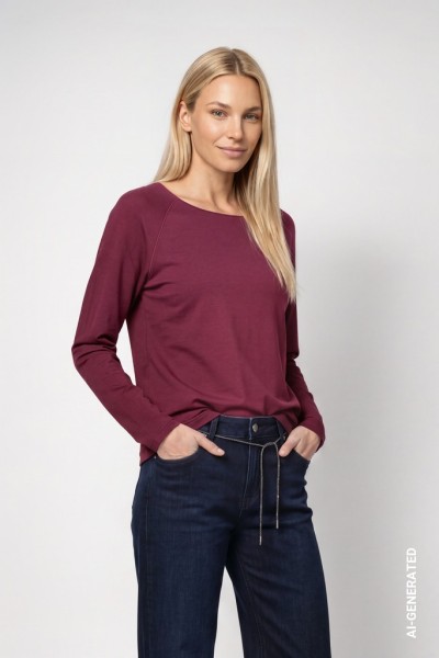 Basic-Langarmshirt