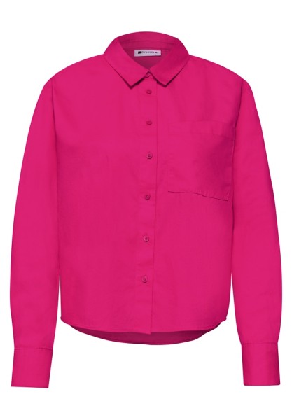 Langarm Bluse mit Hemdkragen aus Twill
