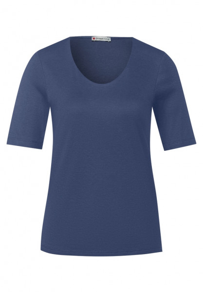 Basic T-Shirt mit V-Neck in Unifarbe