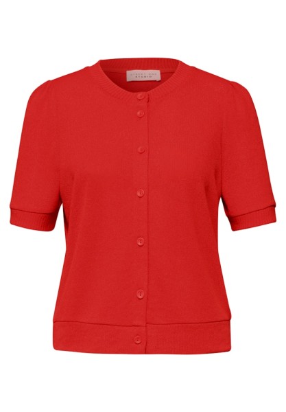 Kurzarm Jacke im Strick-Look mit Knöpfen