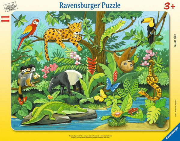Puzzle Tiere im Regenwald