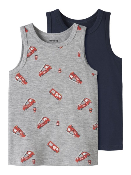NMMTANK TOP 2P GREY FIRETRUCK NOOS