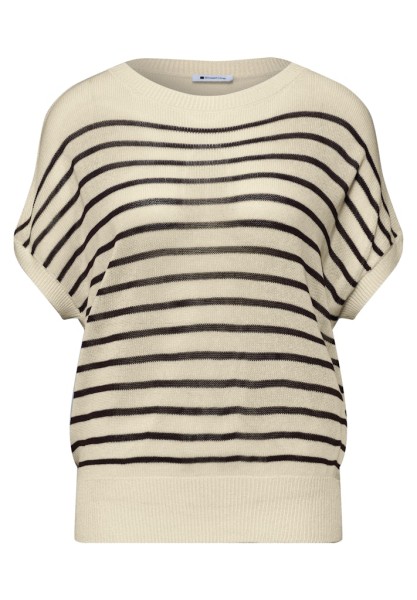 Pullover mit Boatneck und Streifen