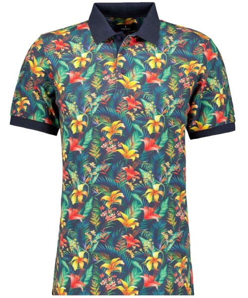 Piqué-Poloshirt mit Alloverprint