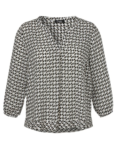 Bluse V-Ausschnitt 3/4 Arm Druck