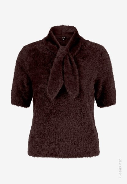 Damen Kurzarmpullover flauschig