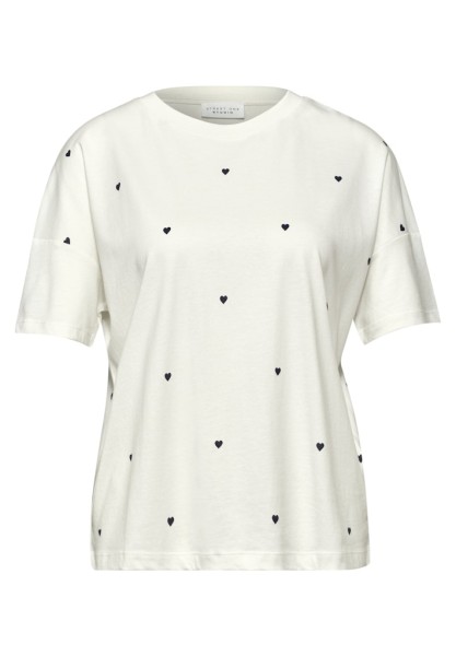 T-Shirt mit Rundhals und Herzprint