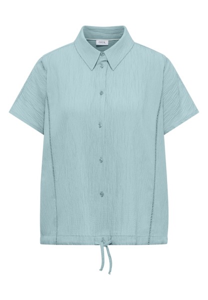 Dropped Shoulder Hemdbluse in Unifarbe