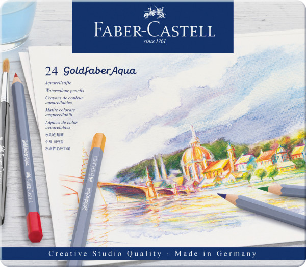 Faber-Castell 114624 Goldfaber Aqua Aquarellstift - 24er Metalletui