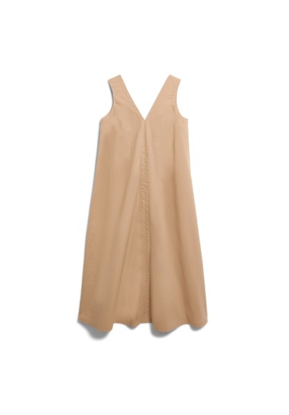 POPLIN MAXI V-NECK DRESS