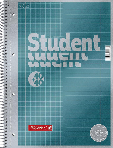 Brunnen 1067174 Notizblock / Collegeblock Student Premium Duo (Veredeltes Deckblatt mit Metallic-Eff