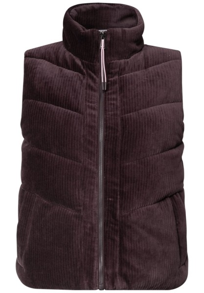 Cord-Weste mit Steppmuster und Zipper