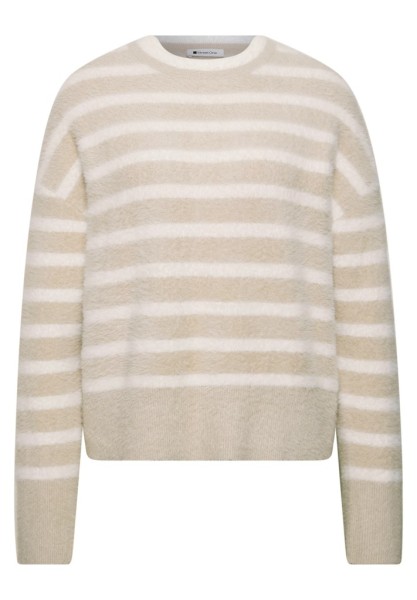 Langarm Pullover mit Rundhals und Streifen