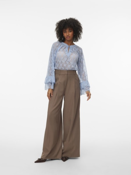 VMLOULOU LACE LS FLOUNCE TOP WVN