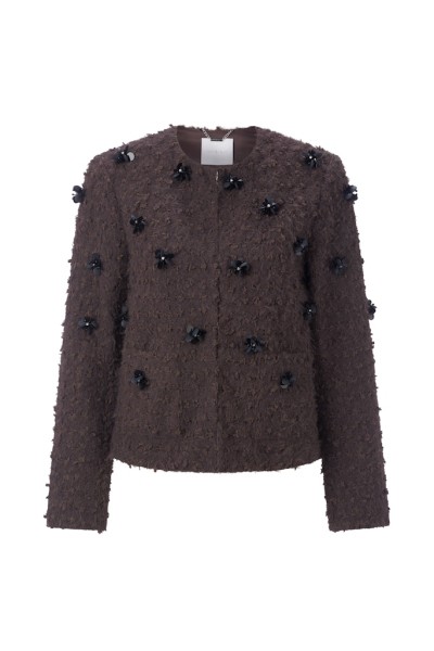 Straight Jacket with Flower Sequin