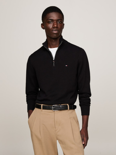 PIMA ORG CTN CASHMERE ZIP MOCK
