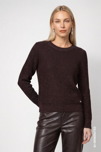 Basic-Strickpullover mit Lurex