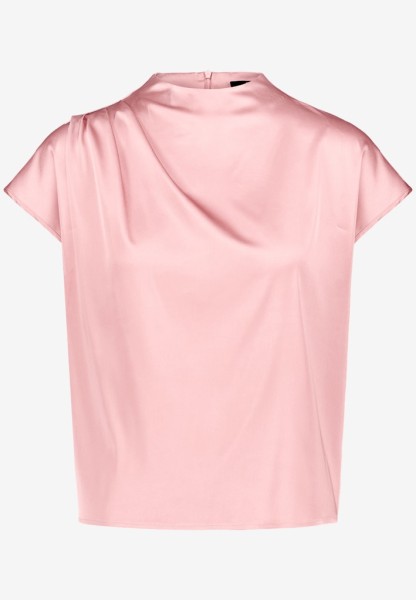 Satinbluse mit Stehkragen