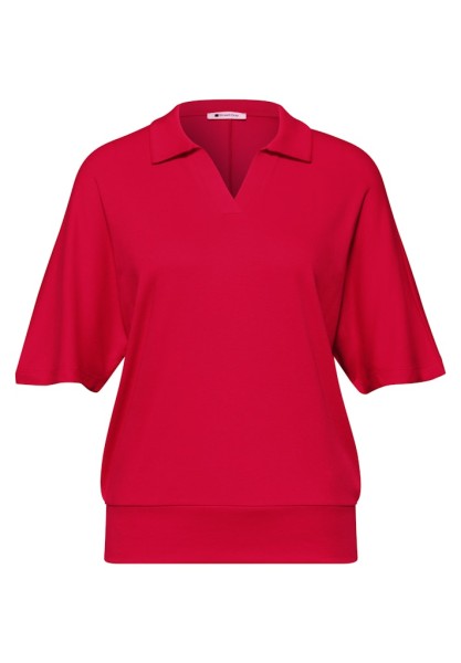 Dropped Shoulder Poloshirt mit Elastikbund
