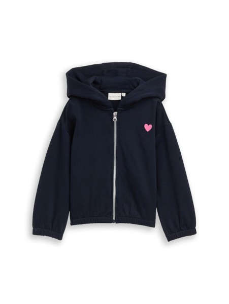 Cropped Hoodie Sweatjacke mit Stickerei