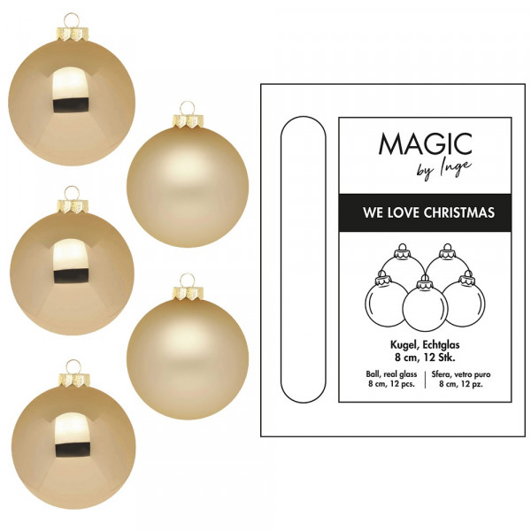 Weihnachtskugel "Gold", 12 tlg. 8cm