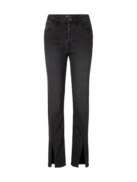 Emma Straight Fit Jeans mit Hosenbein-Schlitz - EcoBlack