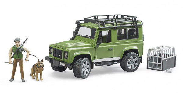 BRUDER Land Rover Defender Station Wagon mit Förster und Hund