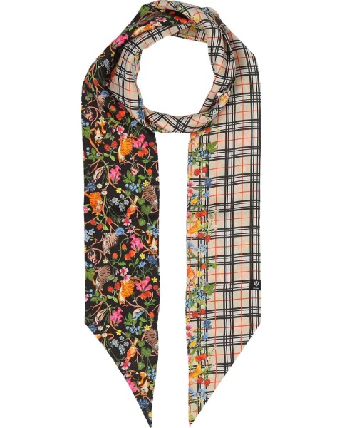 Schal Twilly aus Seide mit FRAAS Plaid Karo und Tier-Print