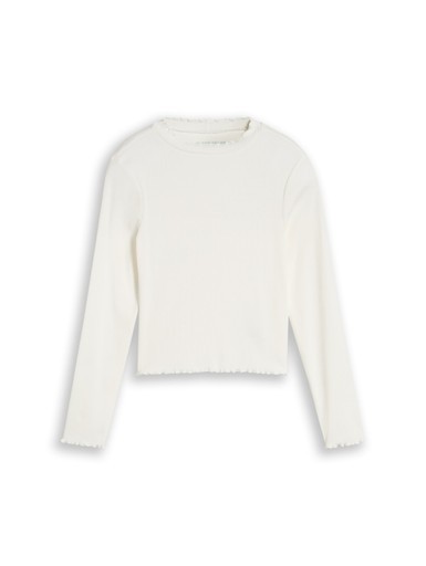 Cropped Shirt mit Rippstruktur