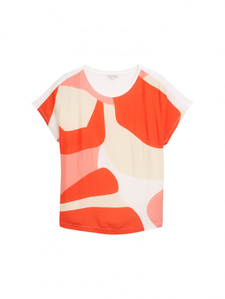 Plus Size - T-Shirt im Material-Mix